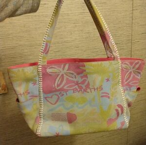 Limited Edition Sigrid Olsen Colorful Leather St. Barths Whipstitch ToteBag 18X9